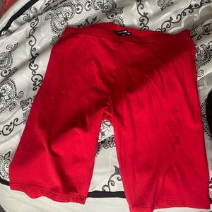 Red biker shorts